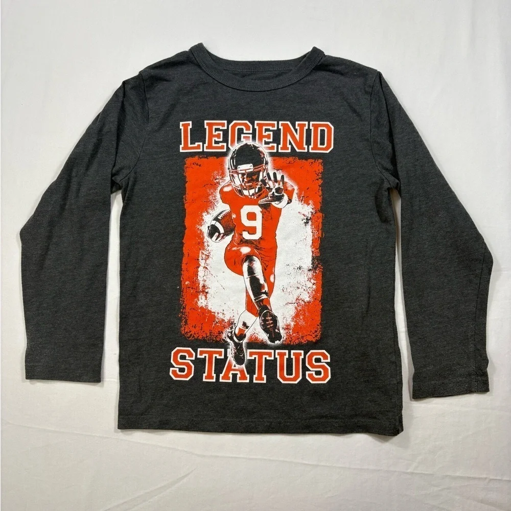 The Children’s Place Dark Grey Long Sleeve Orange Legend Status Graphic Tee